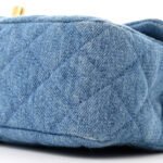 Denim Quilted Mini Pearl Crush Rectangular Flap Blue - Image 8