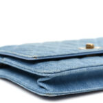 Denim Quilted Reissue Wallet On Chain WOC Blue - Image 9