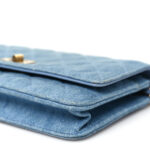 Denim Quilted Reissue Wallet On Chain WOC Blue - Image 10