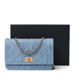 Denim Quilted Reissue Wallet On Chain WOC Blue