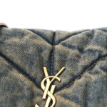 Denim Quilted Toy Loulou Puffer Monogram Chain Satchel Blue Cinnamon - Image 9