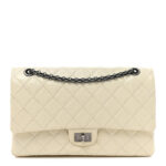 Distressed Patent Quilted 2.55 Reissue 226 Flap Ivory