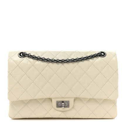 Distressed Patent Quilted 2.55 Reissue 226 Flap Ivory