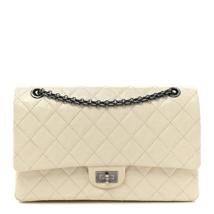 Distressed Patent Quilted 2.55 Reissue 226 Flap Ivory - Image 1