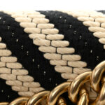 Fabric Chevron Braided Medium Boy Flap Black White - Image 7