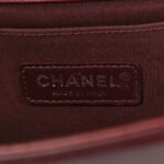 Glazed Calfskin Quilted Medium Boy Chained Flap Bordeaux - Image 5