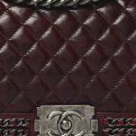 Glazed Calfskin Quilted Medium Boy Chained Flap Bordeaux - Image 7