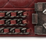 Glazed Calfskin Quilted Medium Boy Chained Flap Bordeaux - Image 9