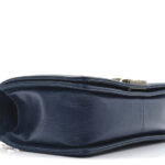 Glazed Calfskin Quilted Medium Boy Flap Blue - Image 6