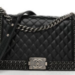 Glazed Calfskin Quilted New Medium Boy Chained Flap Black - Image 8