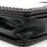 Glazed Calfskin Quilted New Medium Boy Chained Flap Black - Image 9