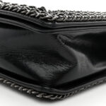 Glazed Calfskin Quilted New Medium Boy Chained Flap Black - Image 10
