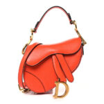 Goatskin Micro Saddle Bag With Strap Bright Orange - Image 5
