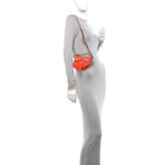 Goatskin Micro Saddle Bag With Strap Bright Orange - Image 2