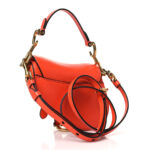 Goatskin Micro Saddle Bag With Strap Bright Orange - Image 6
