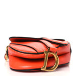 Goatskin Micro Saddle Bag With Strap Bright Orange - Image 7