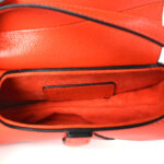Goatskin Micro Saddle Bag With Strap Bright Orange - Image 8