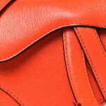 Goatskin Micro Saddle Bag With Strap Bright Orange - Image 11