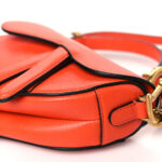 Goatskin Micro Saddle Bag With Strap Bright Orange - Image 4