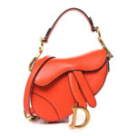 Goatskin Micro Saddle Bag With Strap Bright Orange