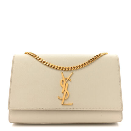 Grain De Poudre Medium Classic Monogram Kate Satchel Crema Soft