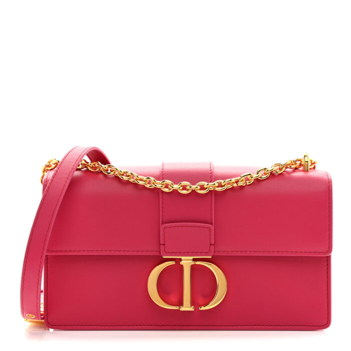 Grained Calfskin 30 Montaigne East West Chain Flap Bag Passion Pink - Image 1