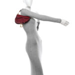 Grained Calfskin Mini Saddle Bag Red - Image 2
