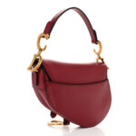 Grained Calfskin Mini Saddle Bag Red - Image 3