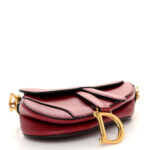Grained Calfskin Mini Saddle Bag Red - Image 4