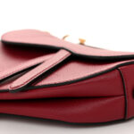 Grained Calfskin Mini Saddle Bag Red - Image 11