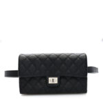 Grained Calfskin Quilted 2.55 Reissue Flap Belt Bag Clutch Black - Image 9