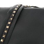 Grained Calfskin Rockstud Saddle Bag Black - Image 7