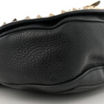 Grained Calfskin Rockstud Saddle Bag Black - Image 8