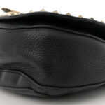 Grained Calfskin Rockstud Saddle Bag Black - Image 9
