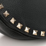 Grained Calfskin Rockstud Saddle Bag Black - Image 11