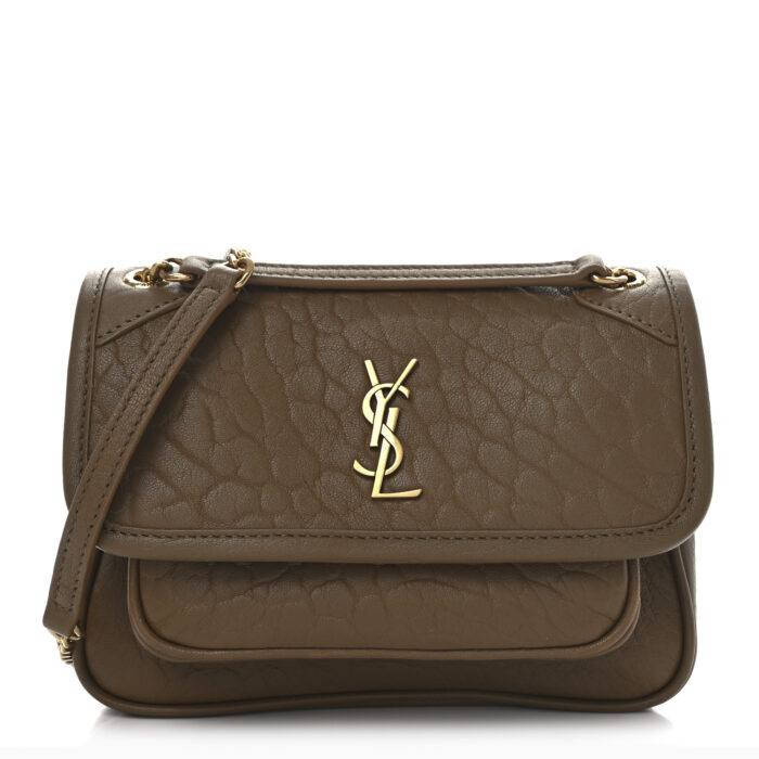 Grained Lambskin Monogram Mini Niki Chain Satchel Darks Cork - Image 1