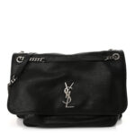 Grained Lambskin Monogram Oversized Niki Chain Satchel Black