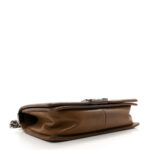 Iridescent Calfskin Embellished Double Stitch Medium Boy Flap Light Brown - Image 5