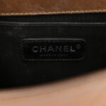 Iridescent Calfskin Embellished Double Stitch Medium Boy Flap Light Brown - Image 7
