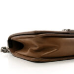 Iridescent Calfskin Embellished Double Stitch Medium Boy Flap Light Brown - Image 9