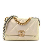 Iridescent Calfskin Quilted Medium Chanel 19 Flap White - Image 4