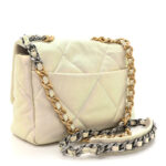 Iridescent Calfskin Quilted Medium Chanel 19 Flap White - Image 3