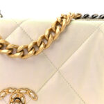 Iridescent Calfskin Quilted Medium Chanel 19 Flap White - Image 9