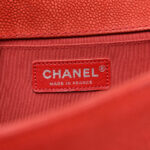 Iridescent Caviar Quilted Medium Boy Flap Red - Image 3