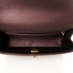 Iridescent Lambskin Quilted Mini Top Handle Rectangular Flap Burgundy - Image 5