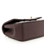 Iridescent Lambskin Quilted Mini Top Handle Rectangular Flap Burgundy - Image 9