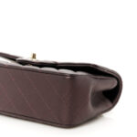 Iridescent Lambskin Quilted Mini Top Handle Rectangular Flap Burgundy - Image 10
