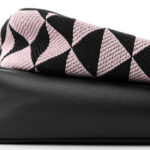 Jacquard Calfskin Triangolo Symbole Embroidered Mini Triangle Double Bag Black Alabastro - Image 12