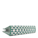 Jacquard Saffiano Triangolo Symbole Embroidered Large Tote Sage Green - Image 5