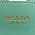 Jacquard Saffiano Triangolo Symbole Embroidered Large Tote Sage Green - Image 7